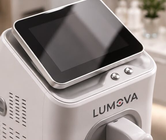 Close-up of the Lumova touchscreen and controls